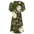 thumbnail image 5 of Ovzne Robes d'Été pour Femmes Robe de Plage Mode pour Femmes Robe à Col Rond à Manches Courtes Imprimée Robe Chandail Robe d'Été à Manches Courtes Liquidation, 5 of 5