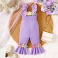 thumbnail image 2 of MIASHUI Stylish Girls Romper Jumpsuit Floral Design Fly Sleeve Casual Wear for Spring and Summer, 2 of 4