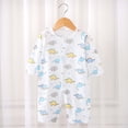thumbnail image 2 of Romper for Baby Girls, Baby Jumpsuit Newborn Printing Romper Long Sleeve Button Crawling Clothes, 2 of 4