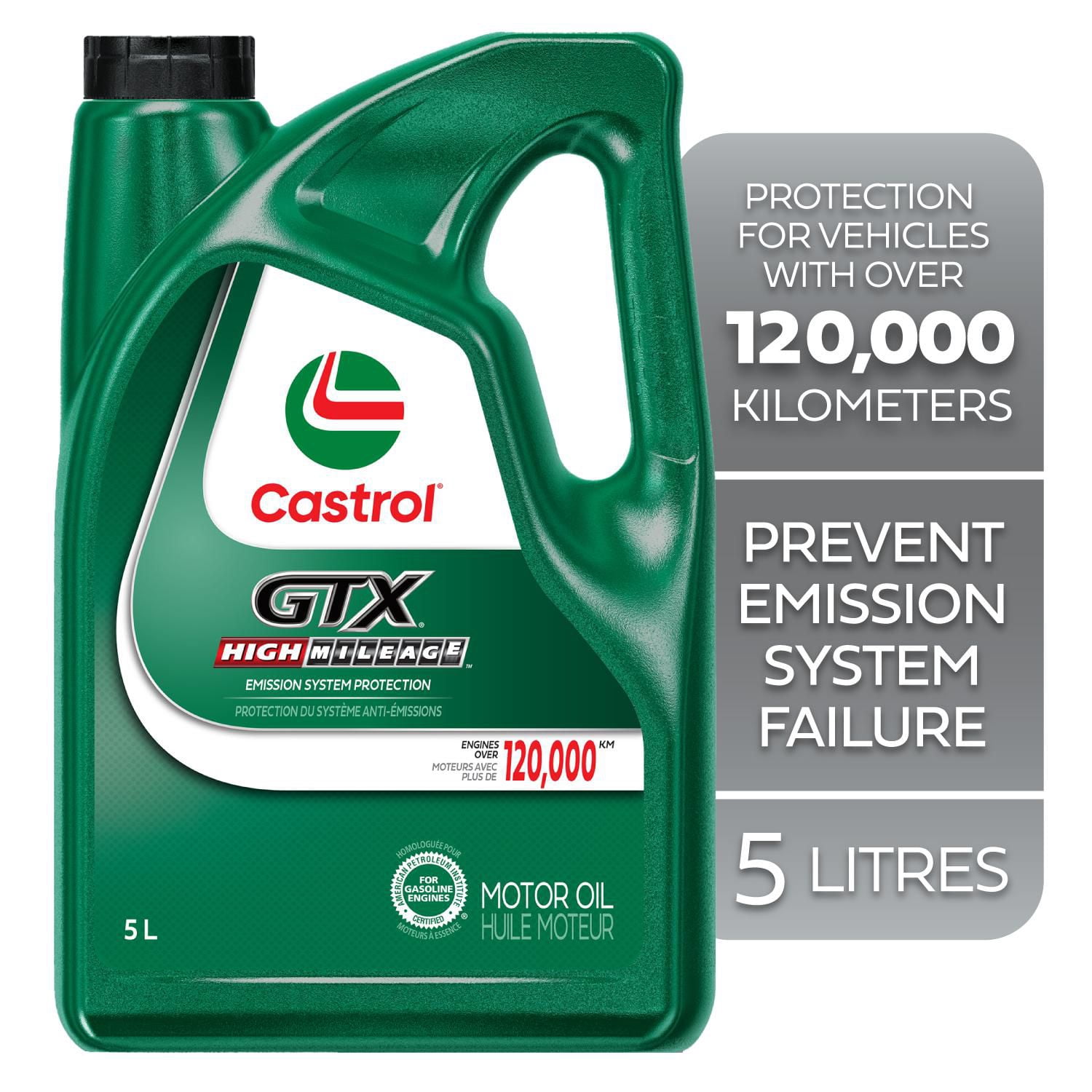 Huile à moteurs 5W30 GTX de Castrol à kilométrage élevé 1 l