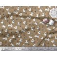 thumbnail image 2 of Soimoi Brown Cotton Cambric Fabric Mushroom,Oaknut & Rabbit Animal Print Sewing Fabric BTY 42 Inch Wide, 2 of 3