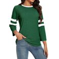 thumbnail image 3 of Timegard Hauts pour Femmes Grande Taille Col Rond Manches 3/4 T-Shirts Confortables Tunique Décontractée pour Porter avec des Leggings, 3 of 6