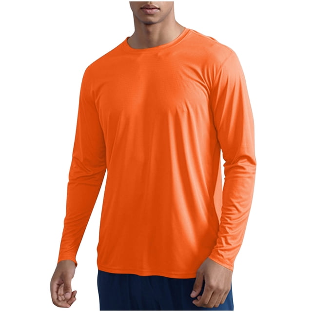 zfhfof Men's Sun Protection Athletic Shirts Long Sleeve Rash Guard Swim T-Shirts Lightweight Quick Dry Fishing Running Workout Shirts