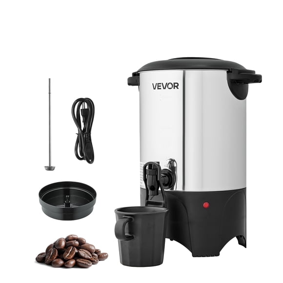 VEVOR Commercial Coffee Urn, 30 Cup 4.5 L Hot Beverage Dispenser with Dripless Faucet, Quick-Brewing Commercial Coffee Maker with Stainless Steel Liner, for Catering, Business