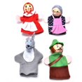 thumbnail image 2 of Ensemble de 4 Pcs Petites Marionnettes à Doigt Rouges à Chevaucher Jouet Éducatif pour Bébé à Tête en Bois, 2 of 5