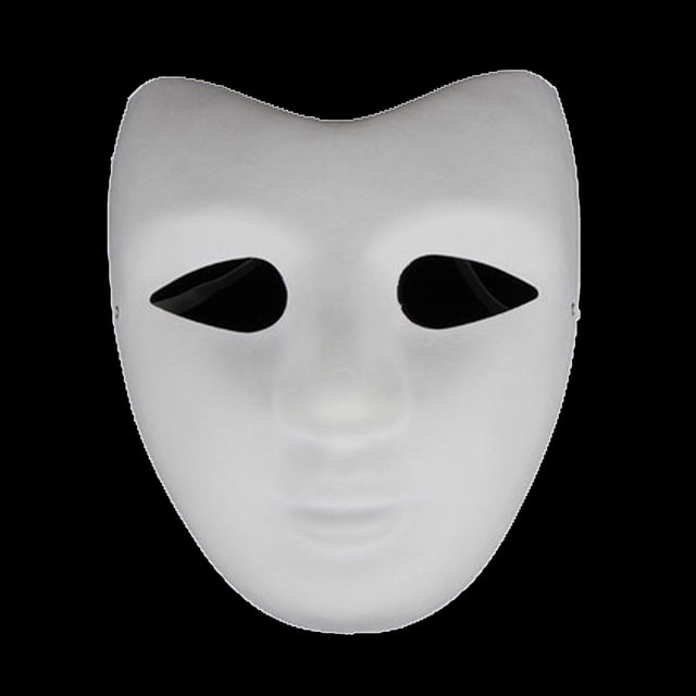 TINZ Bricolage Pâte Blanc Visage Complet Demi-Visage Peint à la Main Vierge