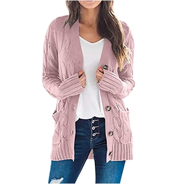 Fankiway Cardigans en Tricot pour Femmes, Amples, Décontractés, Surdimensionnés, Portefeuille, Chandails Épais à Poches, Manteau