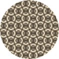 thumbnail image 1 of Ahgly Company Tapis Rond Lavable en Machine Intérieur Transitionnel Blond Doré Or, 5 Pieds Rond, 1 of 7