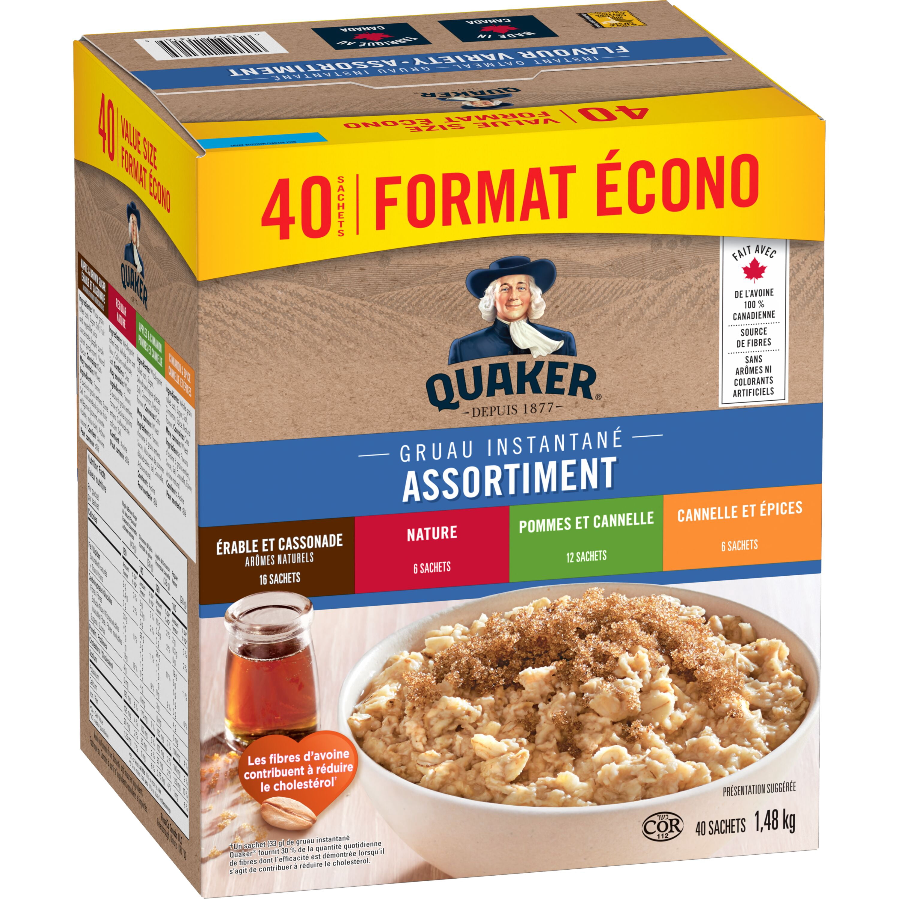 Quaker Gruau Instantané Assortiment de Saveurs