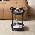 thumbnail image 4 of Mobile Storage Cart with Wheels | Rolling Side Table or Bedside Shelf | Portable Utility Cart for Living Room, Bedroom, Office or Study | Small Plastic Organizer Cart for Holding Books,, 4 of 6