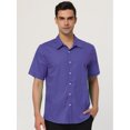 thumbnail image 3 of INSPIRE CHIC Chemise à Pois à Manches Courtes pour Homme, Boutonnée, Violet 38, 3 of 6