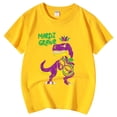 thumbnail image 5 of LUOGENLI T-Shirt pour Filles T-Shirt Décontracté Imprimé Col Rond Manches Courtes T-Shirt Chemise Décontractée Maxi Chemises pour Filles Jaune 3-4 Ans, 5 of 5