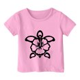 thumbnail image 3 of T-shirts Filles Mode Imprimé Tortue Col Rond Manches Courtes Décontractées Hauts Filles Rose 4-5 Ans, 3 of 3