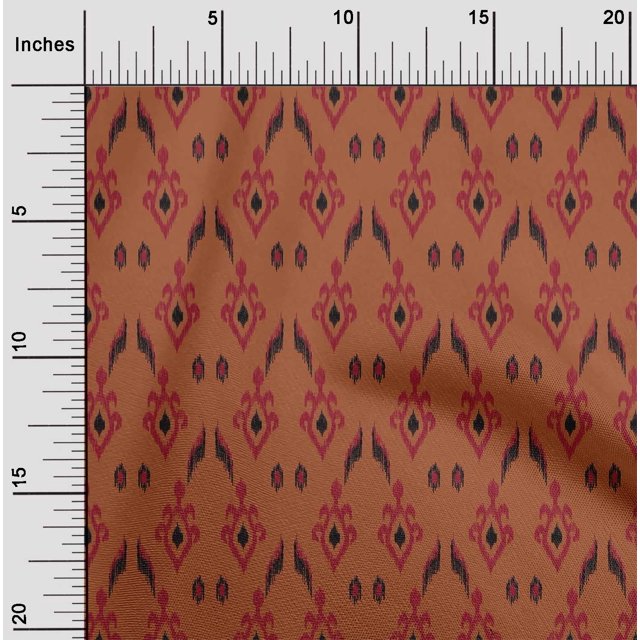 oneOone Viscose Chiffon Fabric Argyle Style Ikat Print Sewing Fabric BTY 42 Inch Wide