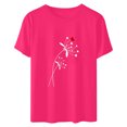 thumbnail image 5 of yievot Chemises pour Femmes Mode Manches Courtes Col Rond Impression de la Saint-Valentin Chandail Décontracté T-Shirt Hauts Chemise, 5 of 5