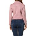thumbnail image 3 of INSPIRE CHIC Women's Motorcycle Jacket Faux Suede Solid Color Asymmetric Zipper Jacket XL Dusty Pink, 3 of 6