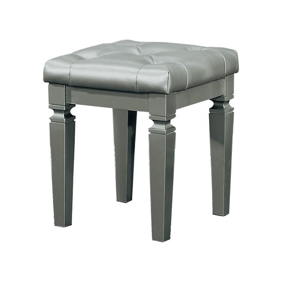 Topline Home Furnishings Silver Vanity Stool