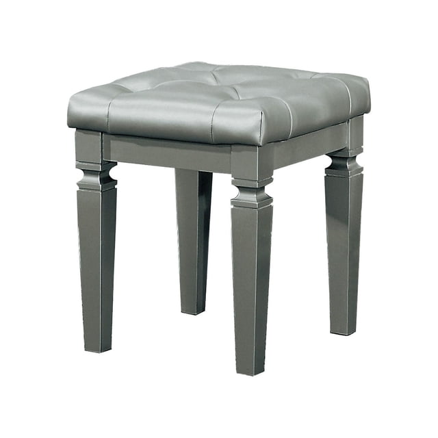 Topline Home Furnishings Silver Vanity Stool