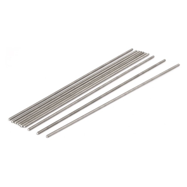 Unique Bargains M3 x 190mm 0.5mm Pitch 304 Stainless Steel Fully Threaded Rod Silver Tone 10 Pcs