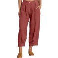 thumbnail image 1 of Innerwin Loungewear Wide Leg Ladies Long Pants Lounge Mid Waist Capri Trousers Red 3XL, 1 of 8