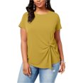 thumbnail image 1 of Women's Blouse Polished Gold Plus Twist-Front 1X, 1 of 8