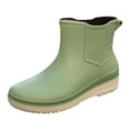 thumbnail image 1 of Kcodviy Slip Women's Rain Shoes Above The Rim Shoes Korean Version Solid Color Mens Overlook 6 Ice Short Tube Women's Water Mid Height Rain Boots for Women Shoes, 1 of 5