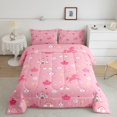 thumbnail image 2 of Erosebridal Ensemble de Literie Licorne Rose pour Filles, Couette Simple, Château Couronne de Princesse, Réversible 2 Pcs, 2 of 7