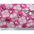 thumbnail image 2 of Soimoi Rayon Crepe Fabric Floral & Cat Animal Printed Fabric 1 Yard 46 Inch Wide, 2 of 3