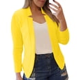 thumbnail image 2 of IMENGL Solid color casual small suit jacket, Yellow M, Size M-5XL, 2 of 5
