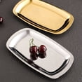 thumbnail image 2 of WIFKLSIIPG Barbecue Plate Rectangular Sizzling Platter Plate Stainless Steel Stainless Steel Dinner Plate Pasta Plate Western Food Plate Stainless Steel Food Plate Kitchen Plate Re Usable, 2 of 8