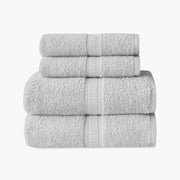 Mainstays Basics 4pk Towel Set, 2 Bath Towels, 2 Hand Towels, Grey
