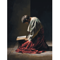 thumbnail image 1 of Man Reading Prayer Canvas Wall Art 15.75x11.81 Inches, 1 of 8