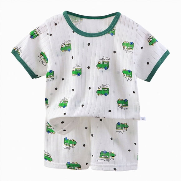 Ymyiu Bamboo Pjs Toddler Little Boys Pajamas Sets Cotton 2 Piece Toddler Clothes Kids Pjs Sleepwear 3T 4T (Green,3-4 Years)