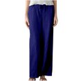 thumbnail image 2 of LSLJS Pantalon Grand Décontracté pour Femmes, Printemps, Couleur Unie, Taille Élastique, Coton et Lin, Polyvalent, Jambe Droite, Pantalon de Travail pour Femmes, 2 of 6