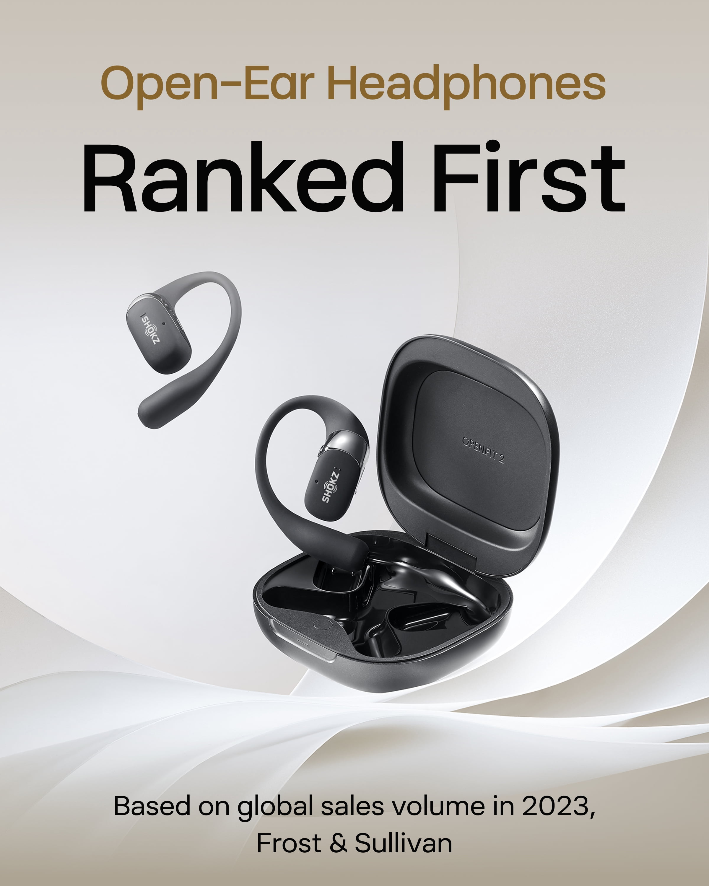 New Shokz OpenFit 2 - Open-Ear Wireless Bluetooth Headphones