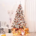 thumbnail image 1 of Costway 7.5ft Pre-Lit Premium Snow Flocked Hinged Artificial Christmas Tree w/ 450 Light, 1 of 9