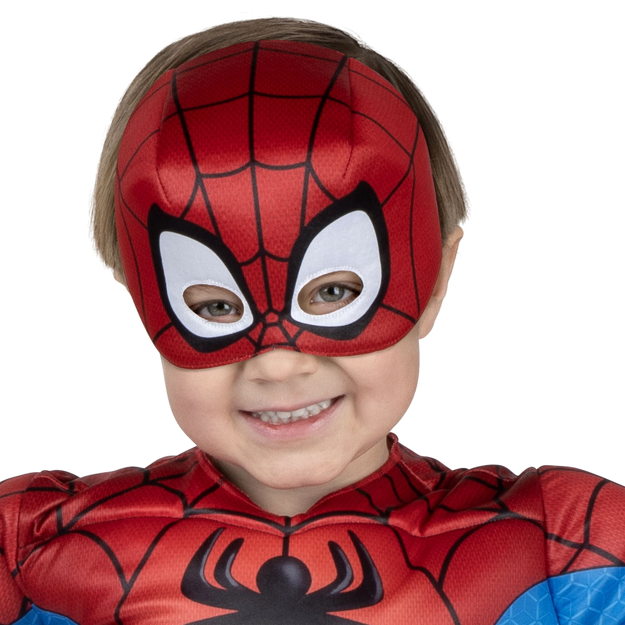 MARVEL Spidey Official Toddler Halloween Costume - Premium Quality Padded Jumpsuit and Fabric Mask