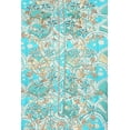thumbnail image 4 of DWEEP SARA Turquoise Blue Viscose Rayon Ethnic Motifs Straight Kurta XL-42, 4 of 7