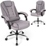 Gymax Executive Chair High Back Office Chair w/Linkage Armrests Adjustable Height Gray