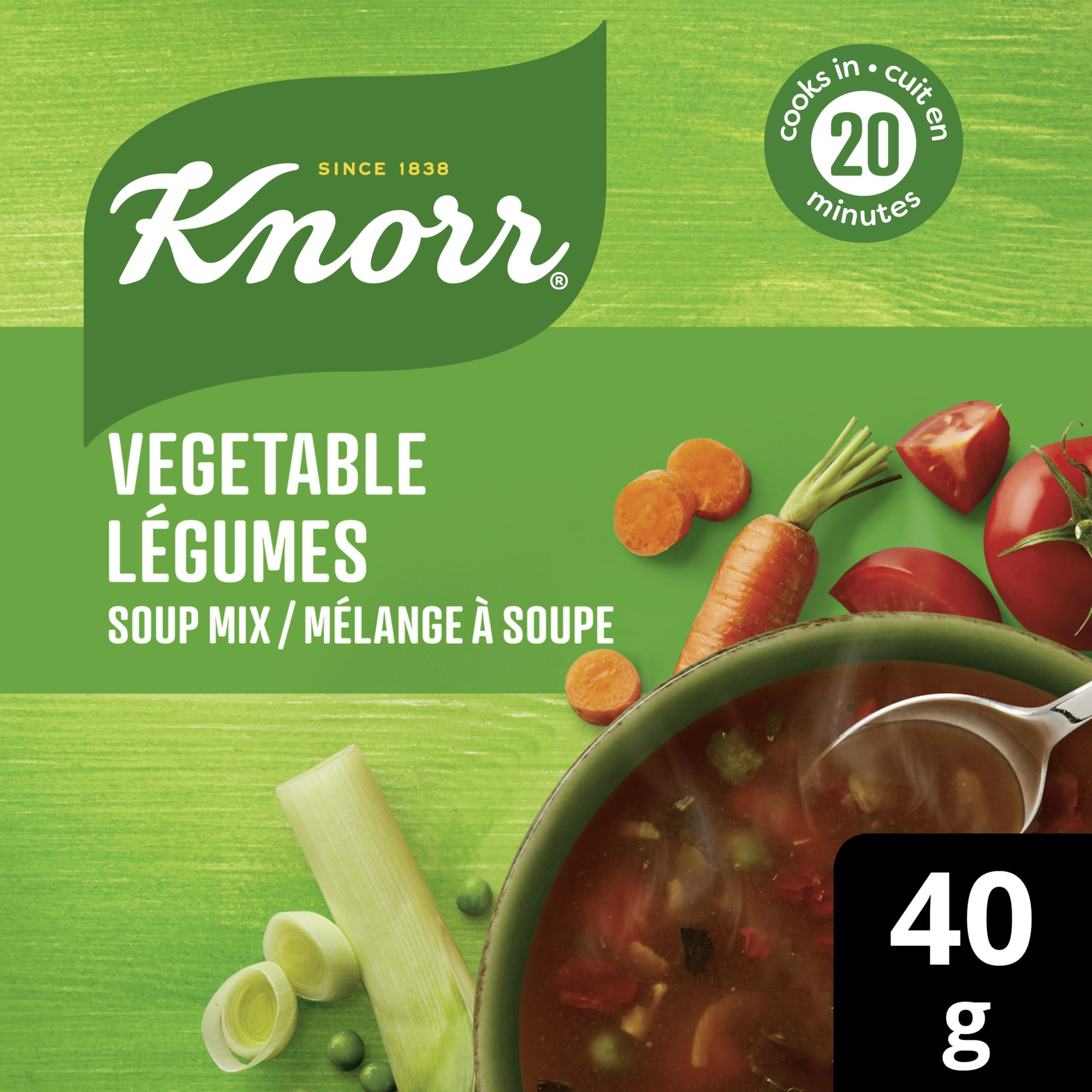 Knorr Mélange à soupe aux légumes, sans arômes artificiels, repas rapide et facile, 40 g