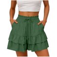 thumbnail image 4 of Sentmoon Shorts Women High Waist Beach Shorts Stretchy Solid Color Regular Fit Summer Shorts for Women with Pockets Casual for Work and Weekend Beach Must Haves S-2XL, 4 of 8