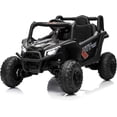 thumbnail image 1 of Ourlova 12V Kids Ride-On UTV Truck with Remote Control, 4WD/2WD Switchable, 4 Spring Suspension, EVA Tires, Safety Belt, Double Open Doors - Black, 1 of 7
