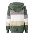 thumbnail image 5 of IROINID Women's Mid-Length Hoodie Shearling Jacket Contrast Color Long Sleeve Loose Zipper Pullover Tops Sweatshirt, Green, 5 of 5