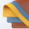 thumbnail image 2 of Fatty Farmer Faux Leather Heat Resistant Placemats, Dining Room Table Mats, Protect Surfaces,Non-Slip Washable Table Mats，Kitchen Decor Accessories（Set of 4, Size 17.71x11.81in, Orange）, 2 of 5