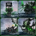 thumbnail image 3 of Ghost Pirate Ship Building Block Set, Creative Desktop Decoration MINI Brick Halloween Gift (1242pcs), 3 of 7