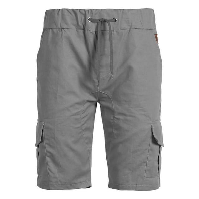 Men‘s Solid Color Pocket Elastic Waist Drawstring Track Shorts SweatShorts Summer Casual Sports Shorts