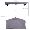 thumbnail image 3 of Outsunny Parasol Demi-Parasol de Patio 7,5 Pi Pare-Soleil, Manivelle, Gris, 3 of 10