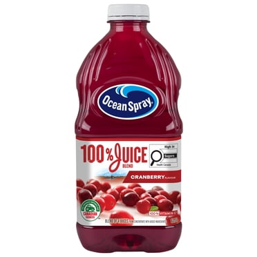 Ocean Spray Mélange de Jus 100 % Canneberge 1.77L. Contiennent 100 % de jus de fruits. 100% Vitamine C. Sans sucre ajouté. Pas d'arômes artificiels ni de conservateurs.