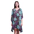 thumbnail image 1 of Bimba Kaftan de Plage Aquarelle, Paréo de Bikini, Robe Midi pour Femmes, Caftan Court - 4X-5X, 1 of 5