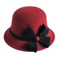 thumbnail image 1 of Chapeau Melon Petit pour Femme, Automne et Hiver, Nœud, Bout Rond, Décontracté, Style Bassin de Pêcheur, 1 of 3